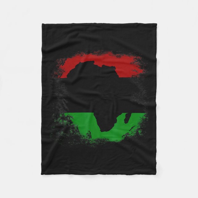 Afrika Flagga African Continent Karta Pan-afrika U Fleecefilt (Framsidan)