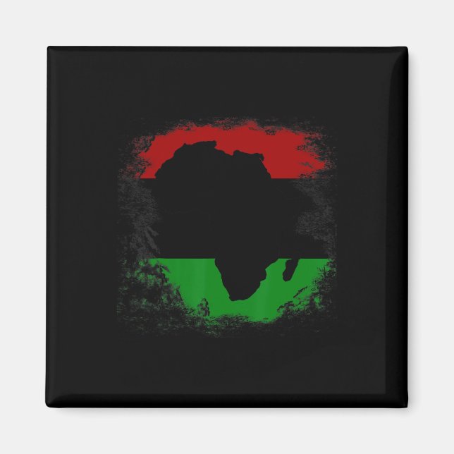 Afrika Flagga African Continent Karta Pan-afrika U Magnet (Framsidan)