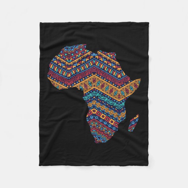 Afrika Flagga Kente Trasa Black Pride African Amer Fleecefilt (Framsidan)