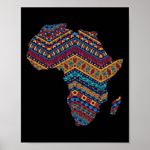 Afrika Flagga Kente Trasa Black Pride African Amer Poster