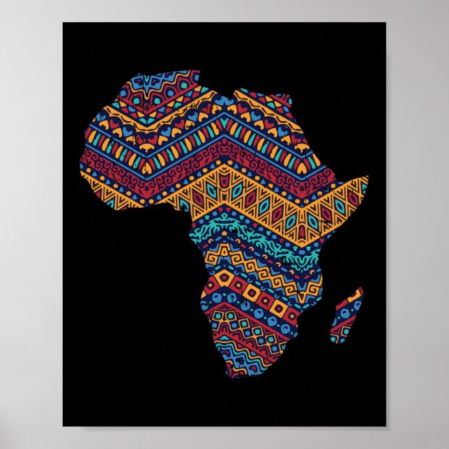 Afrika Flagga Kente Trasa Black Pride African Amer Poster (Framsidan)