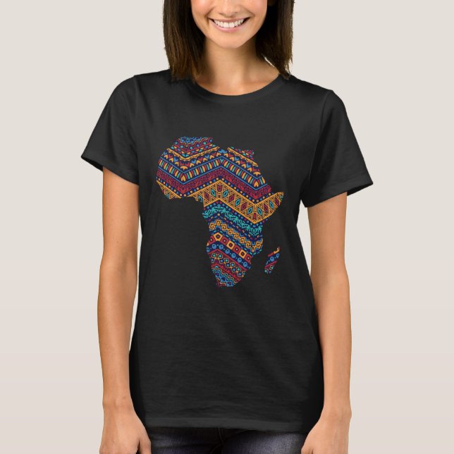 Afrika Flagga Kente Trasa Black Pride African Amer T Shirt (Framsida)