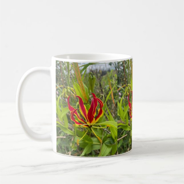 Afrika Flame Lily 15 Oz Coffee Mugg (Vänster)