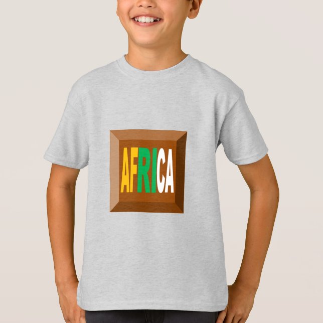 Afrika för barn T-Shirt ash DESIGN CHOCO (Framsida)