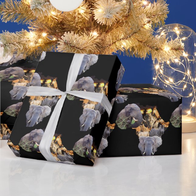 Afrika för vild - radbrytning Papper Presentpapper (Helgdagar)