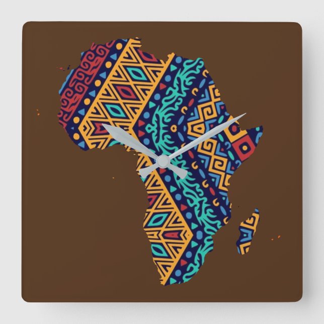 Afrika Fyrkantig Klocka (Framsida)