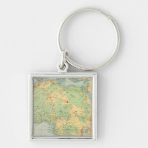 Afrika Fysisk 10506 Fyrkantig Silverfärgad Nyckelring
