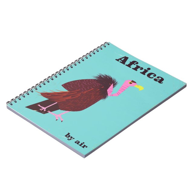 Afrika Gamposter gammal flygplansaffisch Anteckningsbok Med Spiral (Vänstra Sidan)