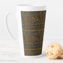Afrika Geometrisk Ndebele Stor Latte Mugg