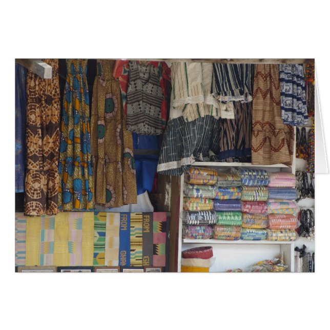Afrika, Ghana, Accra. Accra textil och hantverk Hälsningskort (Framsidan Horizontal)
