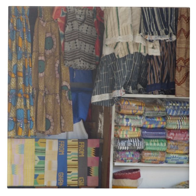Afrika, Ghana, Accra. Accra textil och hantverk Kakelplatta (Framsidan)