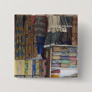 Afrika, Ghana, Accra. Accra textil och hantverk Knapp