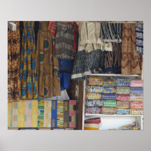 Afrika, Ghana, Accra. Accra textil och hantverk