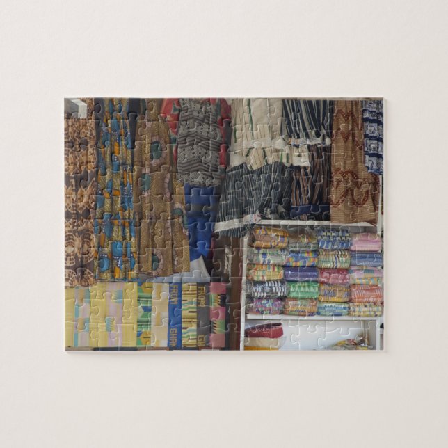 Afrika, Ghana, Accra. Accra textil och hantverk Pussel (Horisontell)