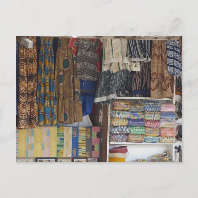 Afrika, Ghana, Accra. Accra textil och hantverk Vykort (Framsida)