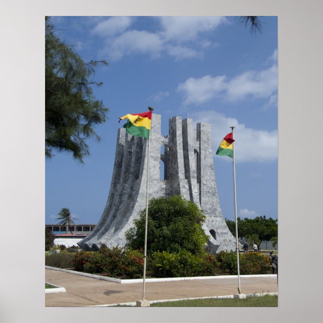 Afrika, Ghana, Accra. Nkrumah Mausoleum, sista 3 Poster (Framsidan)
