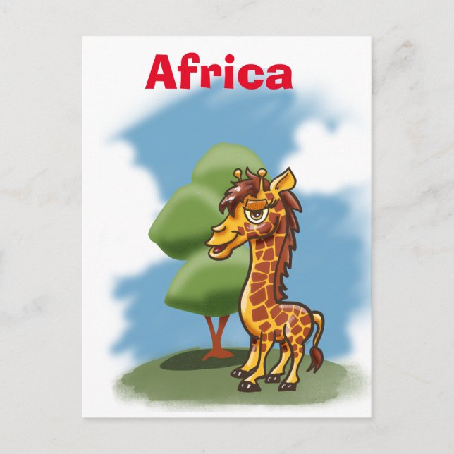 Afrika Giraffe Vykort (Framsida)