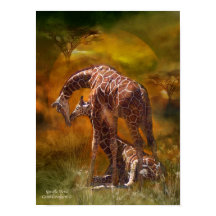 Afrika - Giraffe World Art Poster/skriver ut