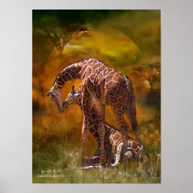 Afrika - Giraffe World Art Poster/skriver ut Poster (Framsidan)
