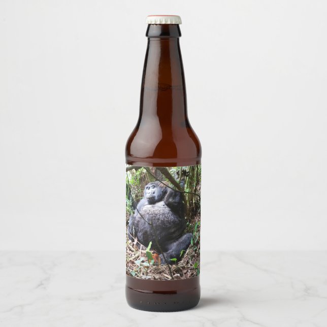 Afrika - Gorilla 3 Ölflaska Etikett (Framsida)