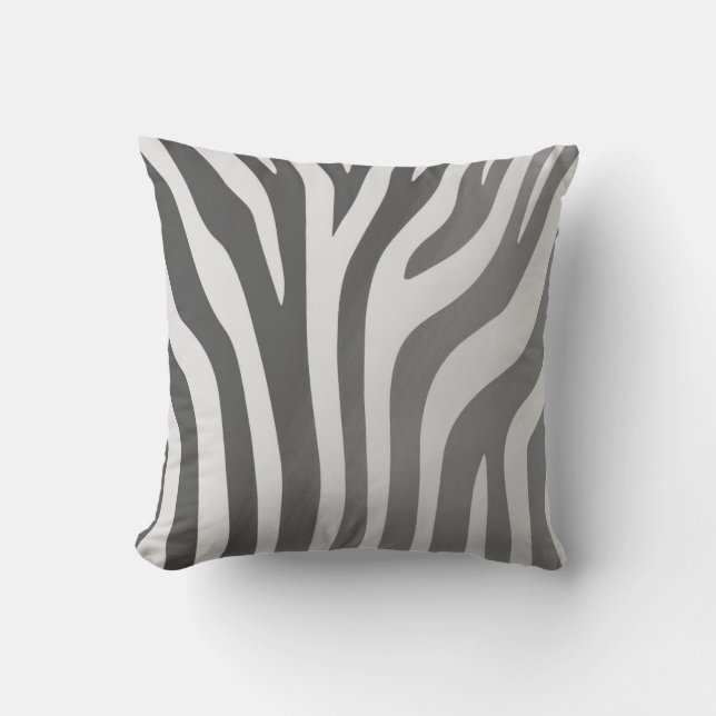 Afrika Grått och vit Zebra Rand Pillow Kudde (Framsida)