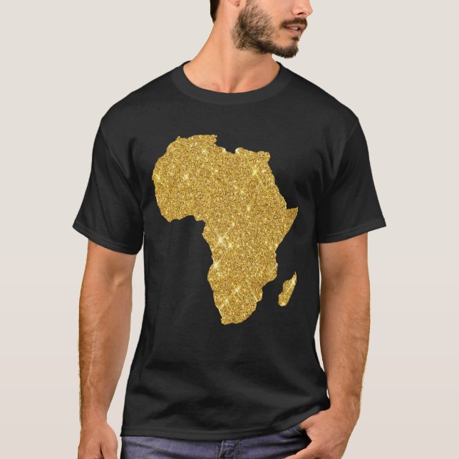 Afrika Guld Karta T Shirt (Framsida)