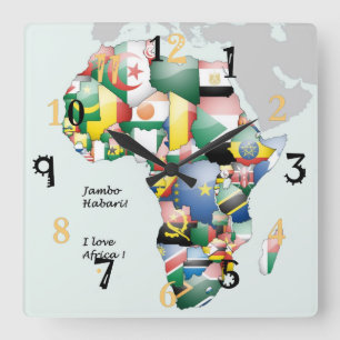 Afrika Hakuna Matata I Kärlek Afrika Fyrkantig Klocka