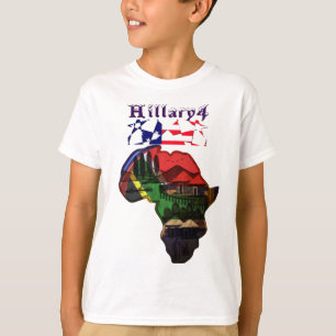 Afrika Hillary USA för president starkare tillsamm T-shirt