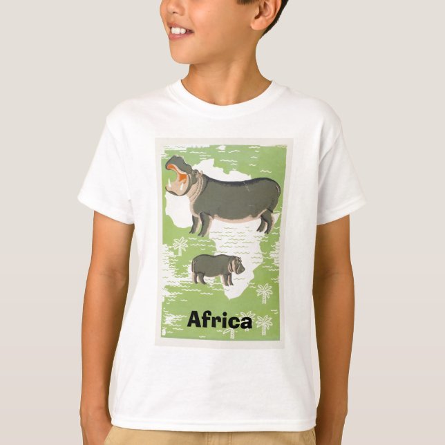 Afrika Hippopotamus Hippo Jungle T-shirts (Framsida)