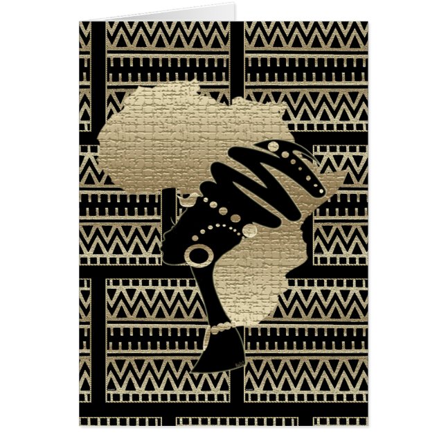 Afrika i guld – afrocenstrisk kulturarv hälsningskort (Framsidan)