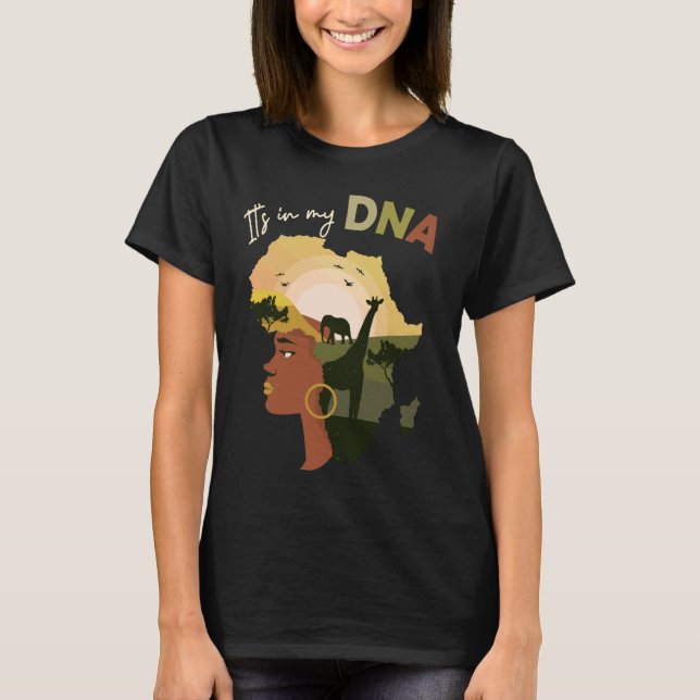 Afrika i min DNA Cute Black History Monte African T Shirt (Framsida)