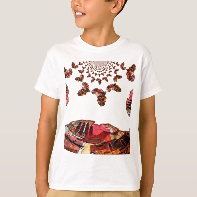 Afrika i Rörelse: Kalejdoskop Karta design T-shirt (Framsida)