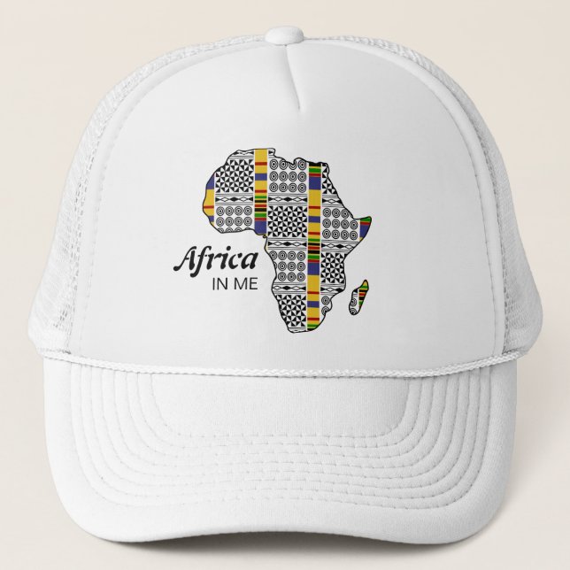 Afrika IN ME Kente Adinkra Afrika Truckerkeps (Framsida)