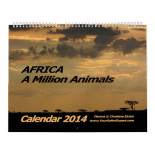 AFRIKA - kalender 2014 (Två-Sida för miljon djur