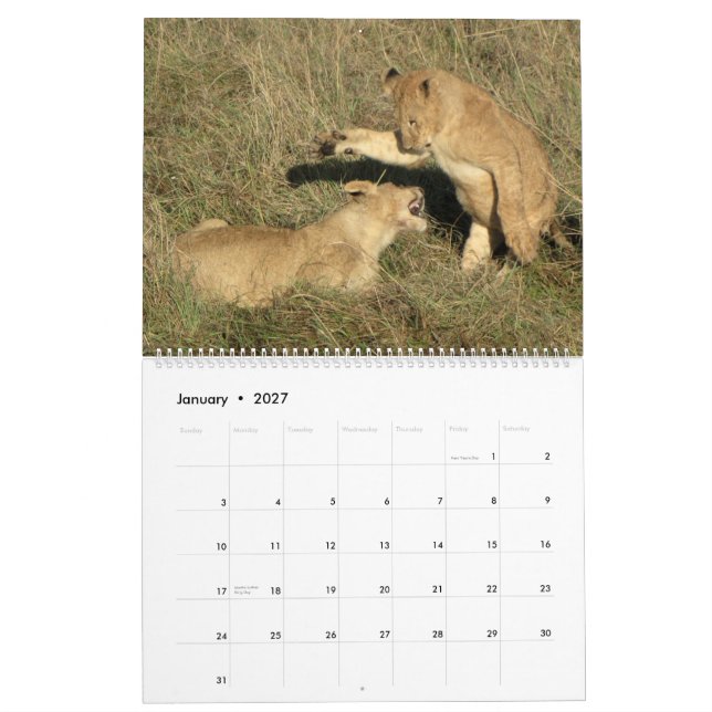 AFRIKA - kalender 2014 (Två-Sida för miljon djur (Jan 2027)