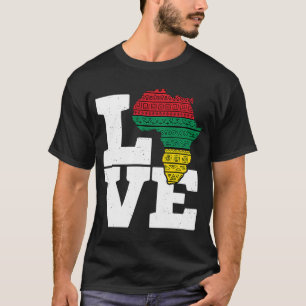 Afrika KÄRLEK African Kente Black History Month-po T Shirt
