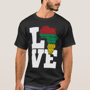 Afrika KÄRLEK African Kente Black History Month-po T Shirt