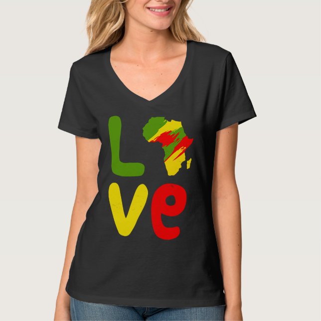 Afrika Kärlek Afrika Kärlek Afrikan T Shirt (Framsida)