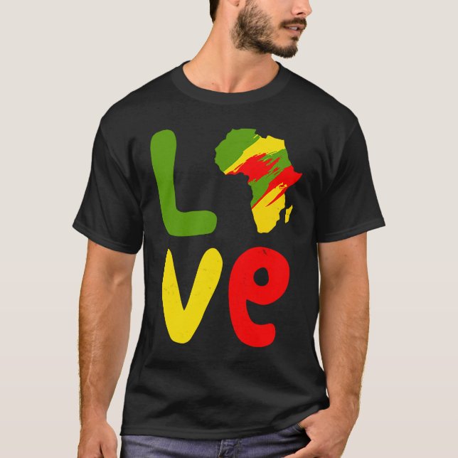 Afrika Kärlek Afrika Kärlek T Shirt (Framsida)