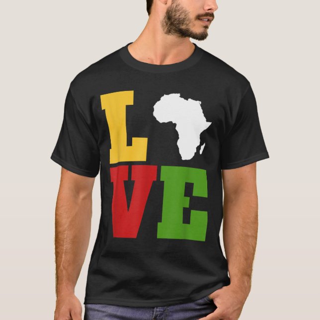 Afrika Kärlek Afrocentric African Art Gifts T Shirt (Framsida)