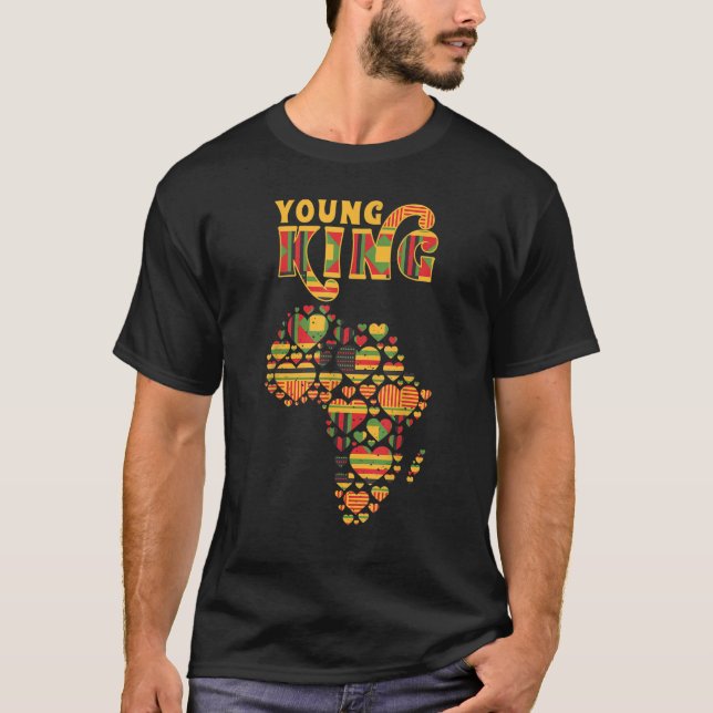 Afrika Kärlek Heart African Kente Manar African Am T Shirt (Framsida)