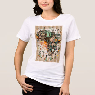 Afrika Kart Dekorativa Tribala Element Mönster T Shirt