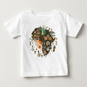 Afrika Kart Dekorativa Tribala Element Mönster T Shirt