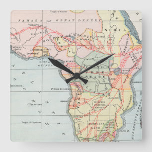 AFRIKA: KARTA, 1894 FYRKANTIG KLOCKA