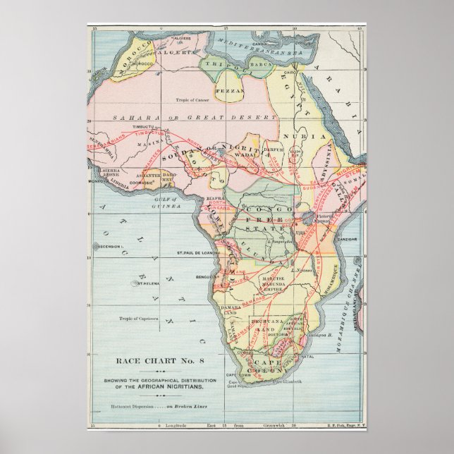 AFRIKA: KARTA, 1894 POSTER (Framsidan)