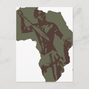 Afrika Karta African Warrior Artwork Vykort