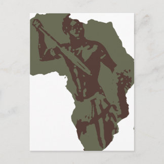 Afrika Karta African Warrior Artwork Vykort