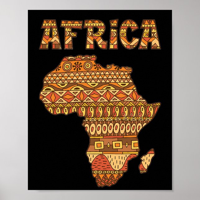 Afrika Karta Afrika Giftvintage Black American Afr Poster (Framsidan)