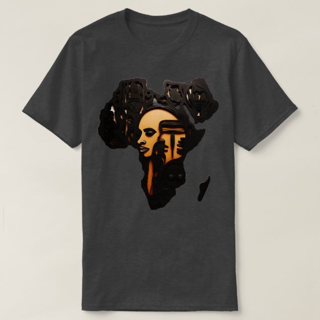 Afrika Karta Art T Shirt (Design framsida)