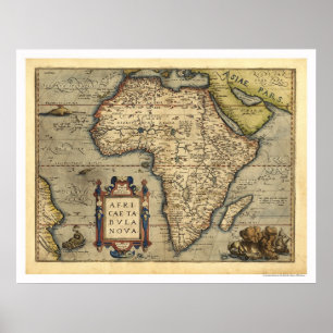 Afrika Karta av Ortelius 1570 Poster